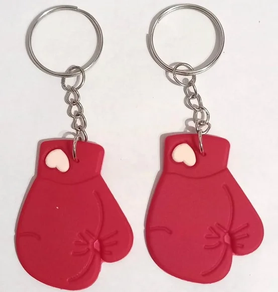 Chaveiro Luva de Boxe Vermelho e Preto 6 Unidades
