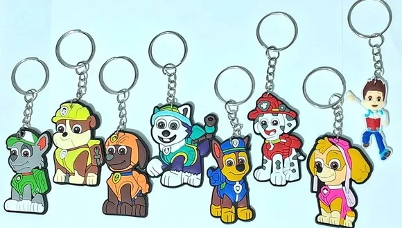 Chaveiro Patrulha Canina 5cm Emborrachado Pcts com 8 Peças
