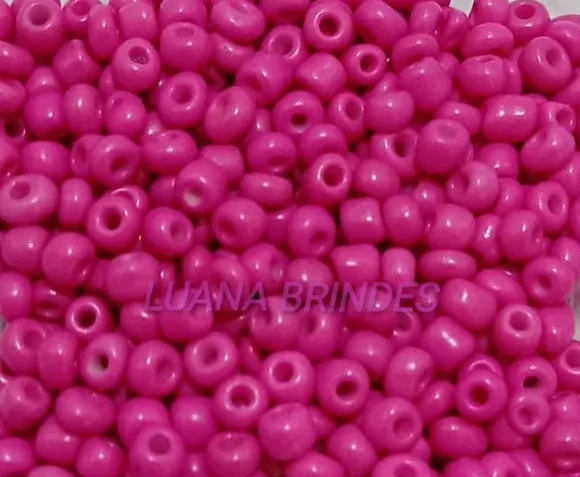 Miçanga Acrílica Pink 6mm Pacote 60 Gramas