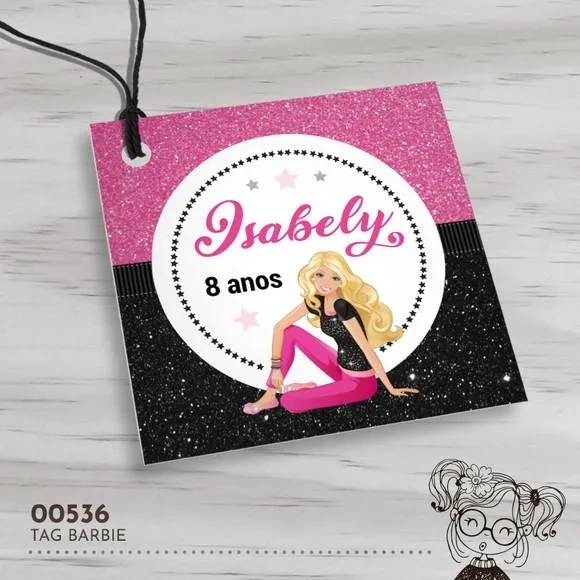 Tag Quadrada Barbie - 00536