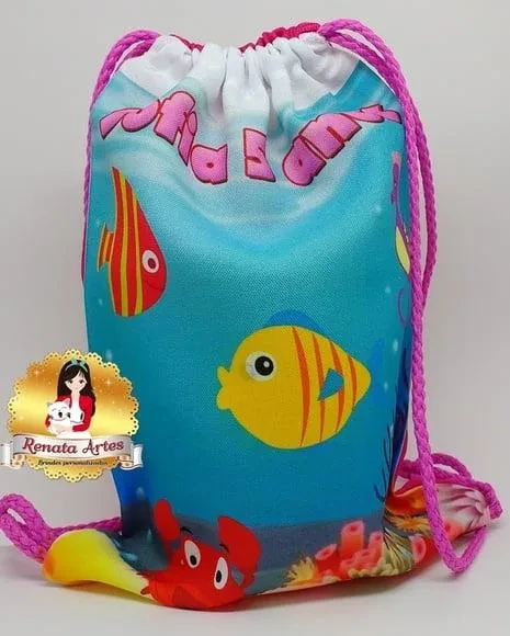 Mochila de Tecido Fundo do Mar