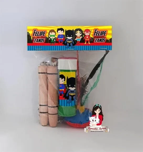 Kit Lembrancinha com Bolha de Sabão Liga da Justiça Baby