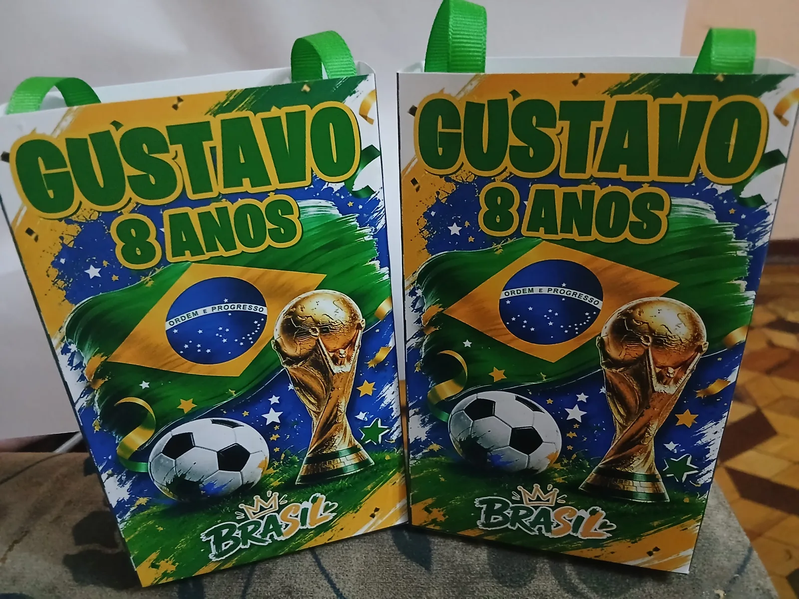 Sacolinha personalizada para lembrancinha Brasil Copa do mundo