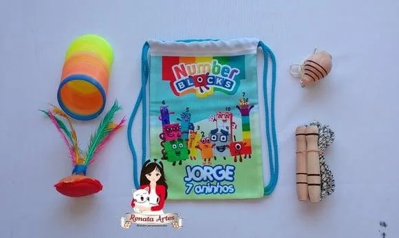 Mochila Boa Infância Tema Number Blocks