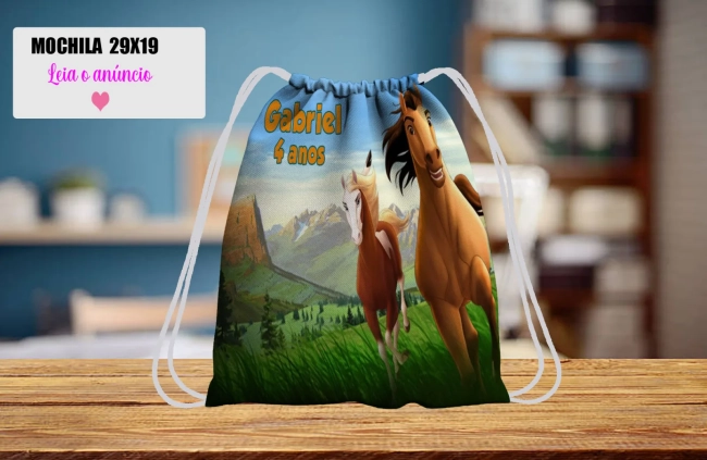 Mochilinha personalizada para lembrancinha do Spirit