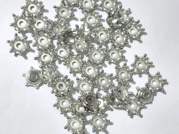 Mini Coroas Prateada Abs Pacote com 50 Unidades