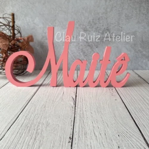 Linha Cursiva -letras Decorativas em mdf Quarto de Bebê