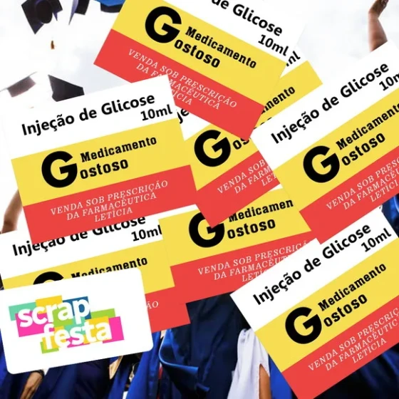 Adesivo Personalizado Retangular Festa Formatura Medicamento