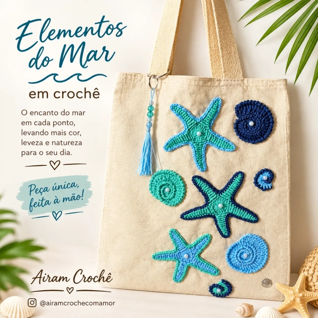Ecobag customizada em crochê