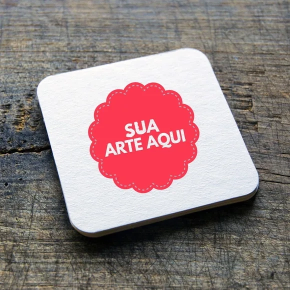 Kit Porta-copos Quadrado mdf Personalizado 9x9cm - 6 Unidade