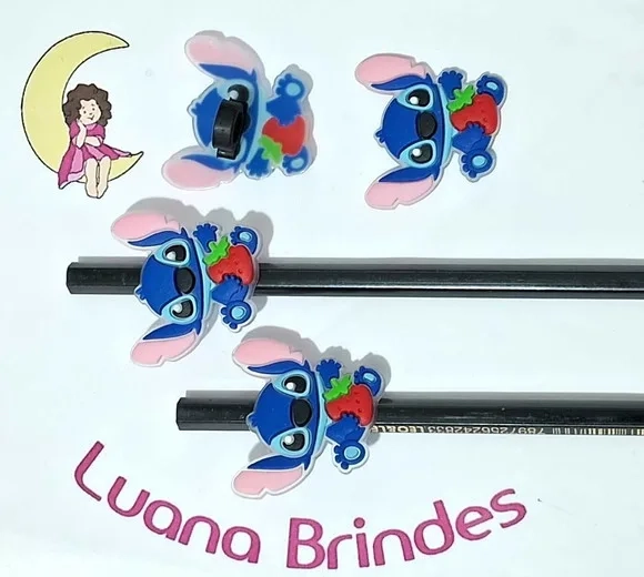 Lápis C/ponteira Stitch 3,5cm Emborrachado Pct C/6 Unidades