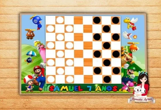 Jogo de Damas Personalizado Super Mario Bross