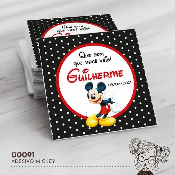 Adesivo Quadrado Mickey - 00091