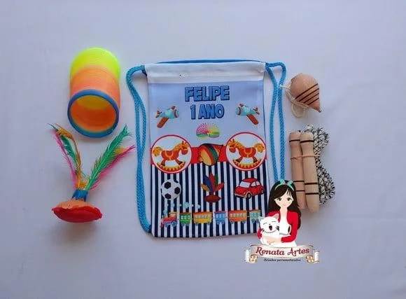 Mochila Boa Infância Personalizada Tema Brinquedos Antigos