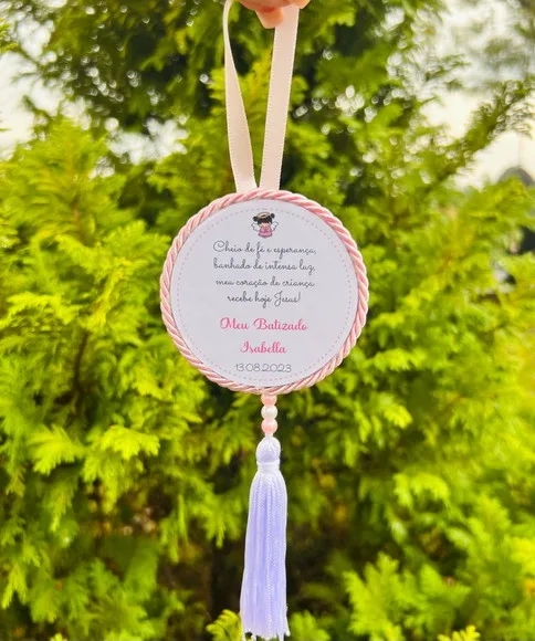 Lembrancinha Batizado Mandala Pingente Espirito Santo