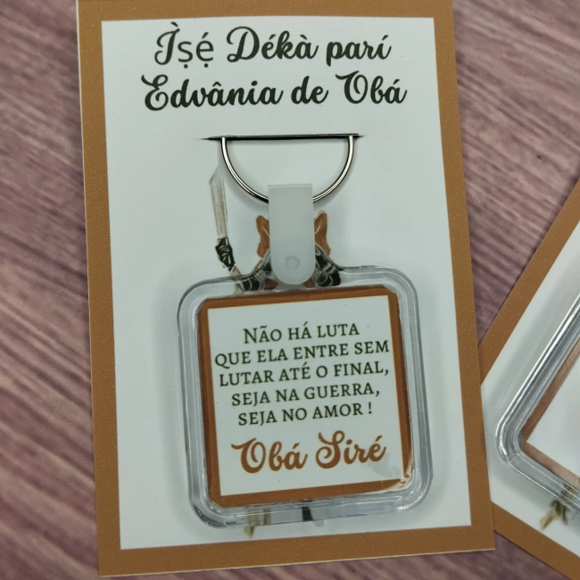 80 Unidades - Chaveiro Orixá Obá Siré Personalizado Lembrancinhas