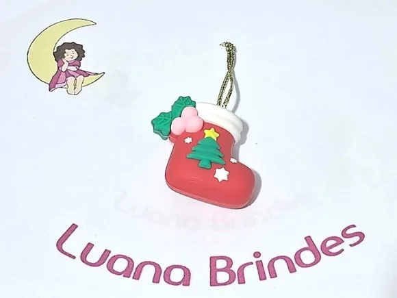 Pingente Natal Emborrachado 3d Pacote com 2 Unidades