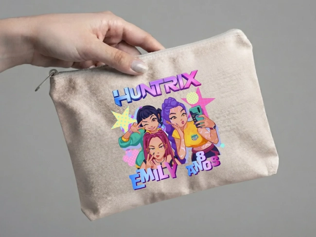 Lembrancinha Nécessaire Personalizada Algodão Cru 20x15 Estampa DTF Guerreiras Ka\