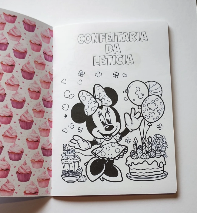 Confeitaria da Minnie Mickey Álbum de Figurinhas + Desenhos para Colorir + Atividades