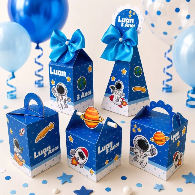 kit caixinhas Astronauta | Personalizado | Festa infantil | Pré montada | Mimo| Personalizados