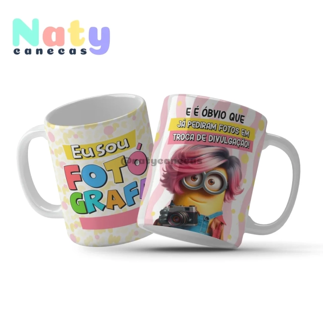 Caneca  Minions Profissões Femininas Personalize com Nome.
