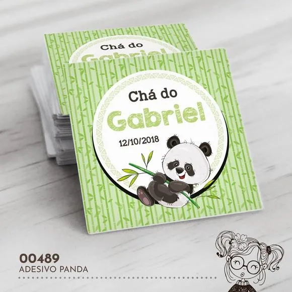 Adesivo Quadrado Panda - 00489