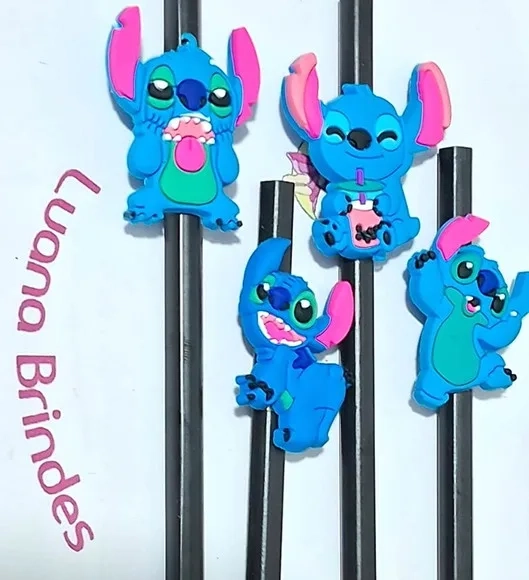 Lápis C/ponteira Stitch Emborrachado 8 Unidades Variados