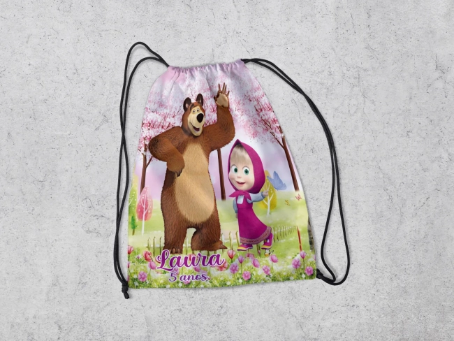 Mochilinha Personalizadada Marsha e o Urso