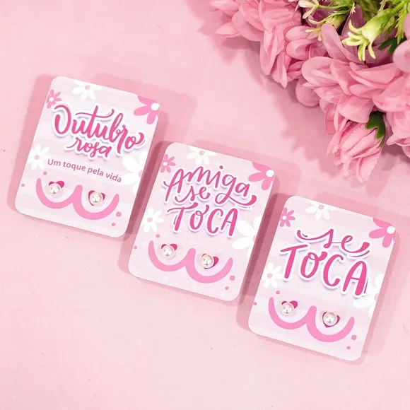 Tag com Brinco Outubro Rosa