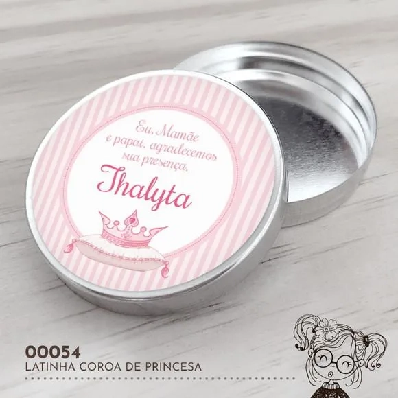 Latinha Adesivada Coroa de Princesa - 00054