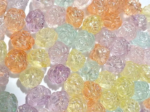 Bola Flor Fruta Cor Colorida Acrílico Pacote com 100 Unidade