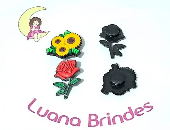 Pins de Crocs Flores Emborrachado Pacote com 6 Unidades