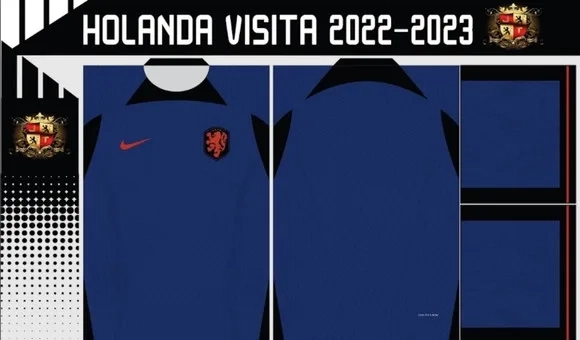 Vetor da Camisa Holanda Visita 2022-2023