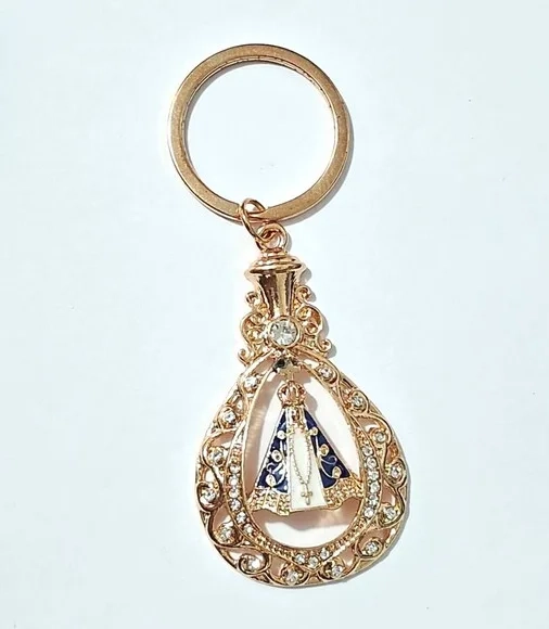 Chaveiro Nossa Senhora Dourado com Strass 1 Peça