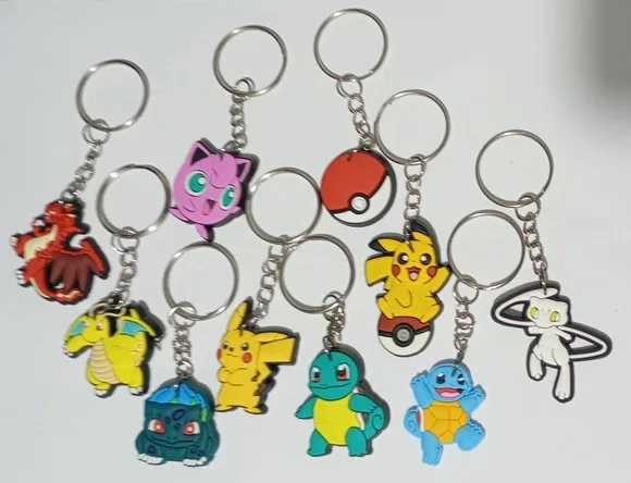 Chaveiro Pokemon Emborrachado Pacote com 20 Unidades