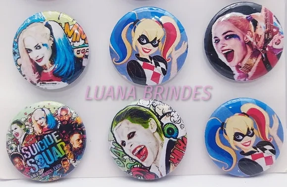 Bottons de Super-Heróis - cartela com 6 unidades