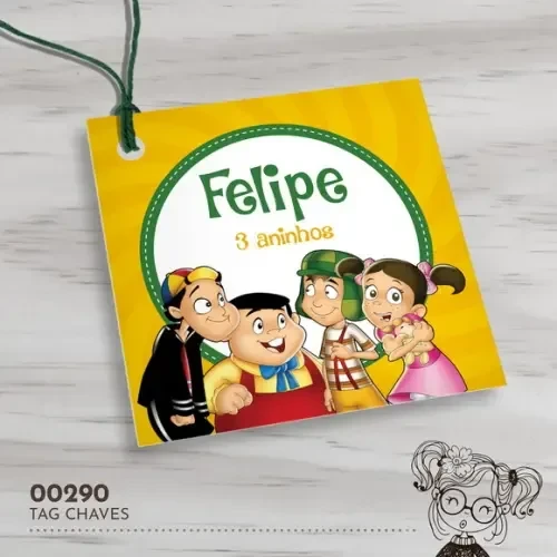 Tag Quadrada Turma do Chaves - 00290