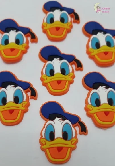 Aplique Pato Donald de borracha - pct c/7 unidades