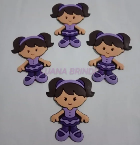 Aplique Emborrachado de Menina Bailarina - pct c/8 unidades