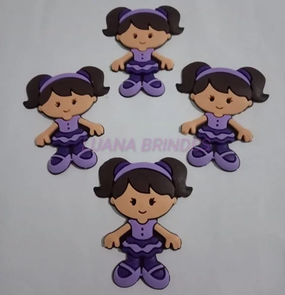 Aplique Emborrachado de Menina Bailarina - pct c/8 unidades