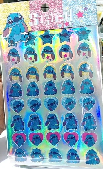 Adesivo Stitch Vinílicos Holográficos - 1 Cartela