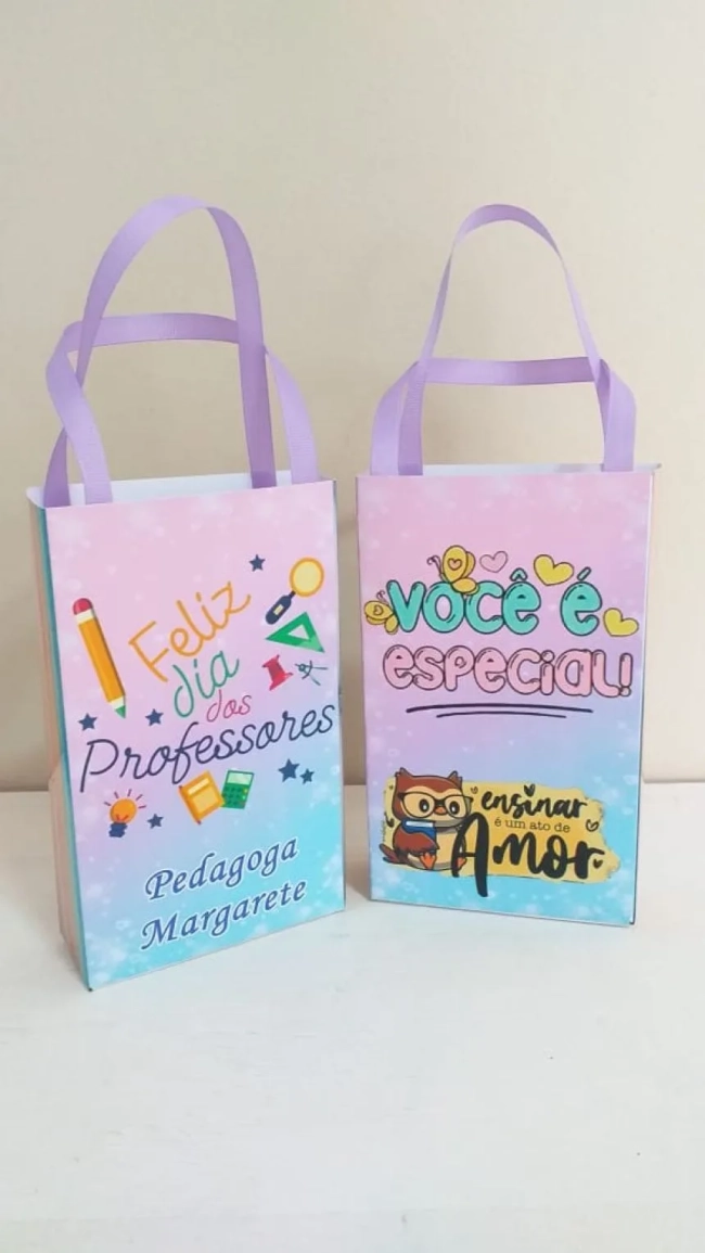 Sacolinhas Personalizadas Dia dos professores para Lembrancinhas