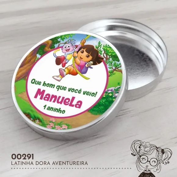 Latinha Adesivada Dora Aventureira - 00291