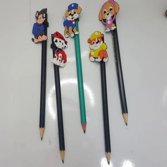 Lápis C/ponteiras Patrulha Canina Emborrachado -pct C/5 Pç