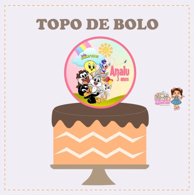 Kit Festa Só Um Bolinho BABY LOONEY TUNES - Decoração de Festa