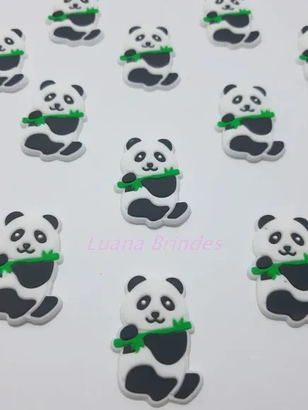 Aplique de Panda com Galho emborrachado - pct com 10 unid