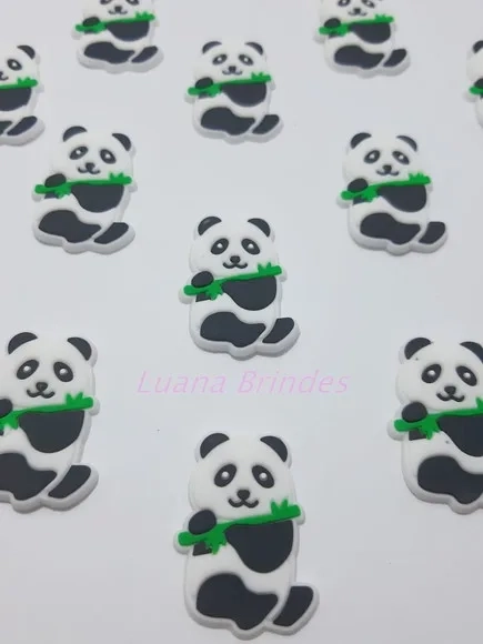 Aplique de Panda com Galho emborrachado - pct com 10 unid