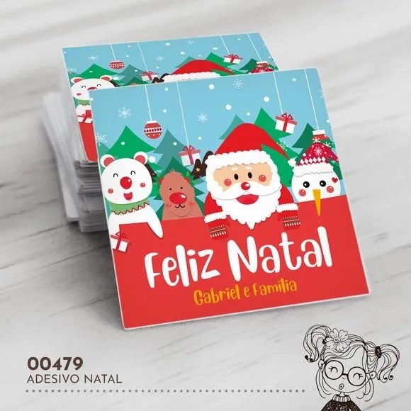 Adesivo Quadrado Natal - 00479