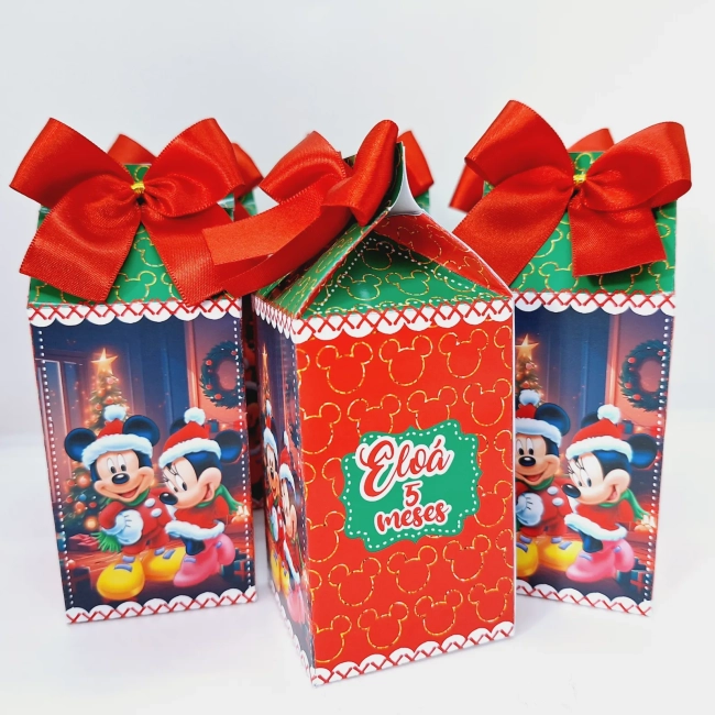 PEGUE E MONTE - Kit Festa Personalizado NATAL DO MINNIE - Decoração de Festa - Caixinhas Personalizadas