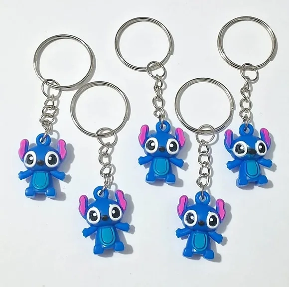 Chaveiro Stitch 2,5cm Emborrachado Pacote com 5 Unidades